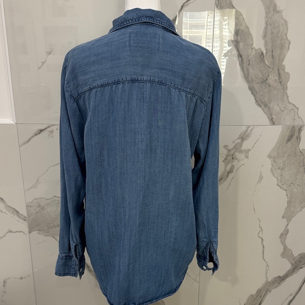 Lola River Chambray Jean Button Down Long Sleeve Shirt Size M - Picture 4 of 8